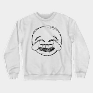 Dark and Gritty Laughing Crying Face with Tears Emoji Crewneck Sweatshirt